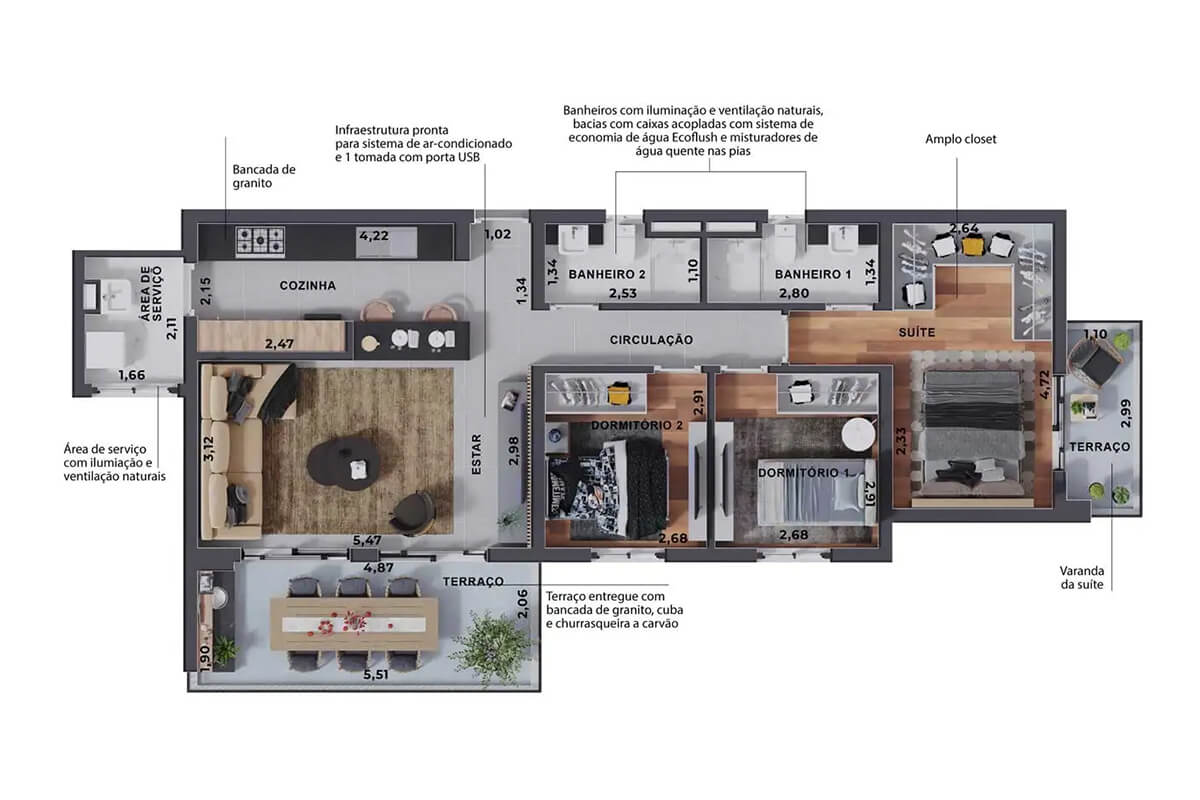 3 DORMS. 102 M